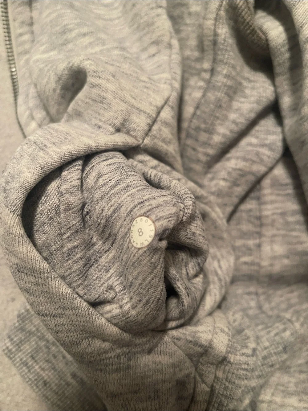 Lululemon Scuba Full Zip Hoodie Heathered Light Gray Size 8